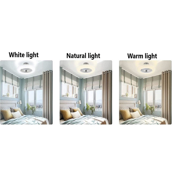 VENTILATORE PLAFONIERA LED DA SOFFITTO E27 REGOLABILE TELECOMANDO 30W AS-01579