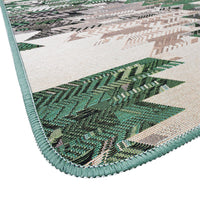 Tappeto Cucina Etnico 54x80 Cm Moderno Passatoia Antiscivolo Tessuto Gobelin Lavabile Verde