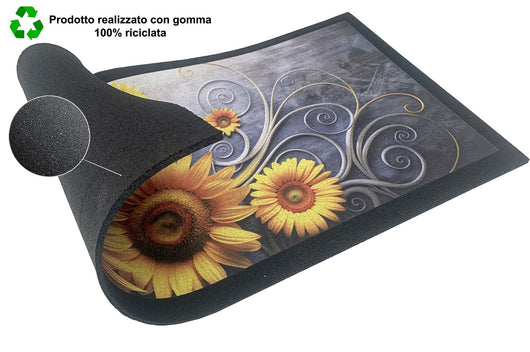 Zerbino Gomma Sostenibile 40X70 Antiscivolo Ingresso Interno Esterno Moderno Dis.R