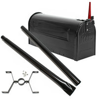 Cassetta postale americana Cassetta postale dal design americano piedino di supporto per posta nera 16_0000335