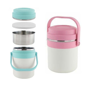 PORTAVIVANDE THERMOS CONTENITORE PORTA PRANZO TERMICO ACCIAIO BORSA TERMICA 2LT