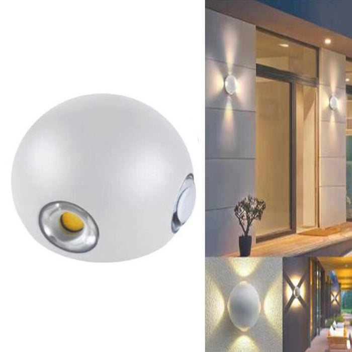 APPLIQUE LED 4 COB LAMPADA PARETE ROTONDO BIANCO CALDO 3000K 12W ESTERNO 21*
