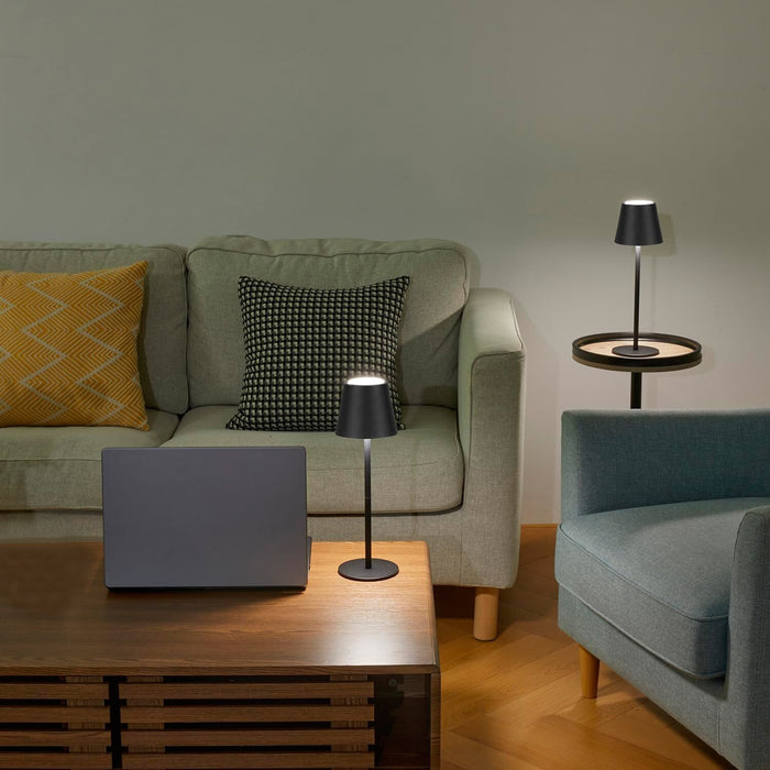 Lampada Touch Led Regolabile Tavolo Abat Jour Comodino Scrivania No Fili Ricaricabile Usb Nera