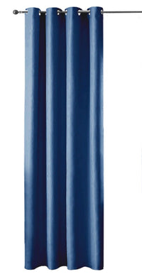 Tenda Porta Finestra 140x280 Cm Raso Sintetico 1 Pannello Coprente Occhielli Acciaio Blu