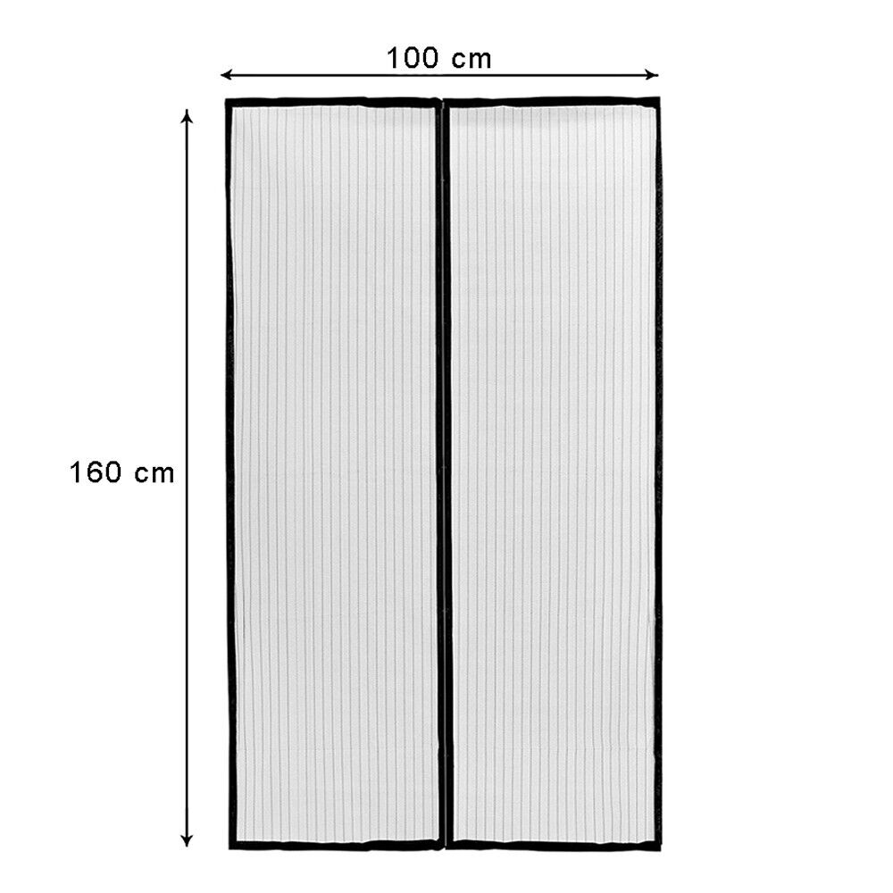 Tenda Zanzariera Magnetica Calamitata 100x160 Cm Nera Universale Porta Finestra Anti Insetti Mosche