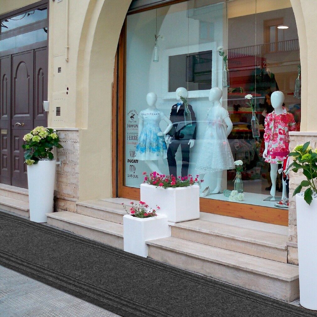 Tappeto Passatoia Antiscivolo 67x200 cm Interno Esterno Corridoio Scala Assorbente Grigio Antracite