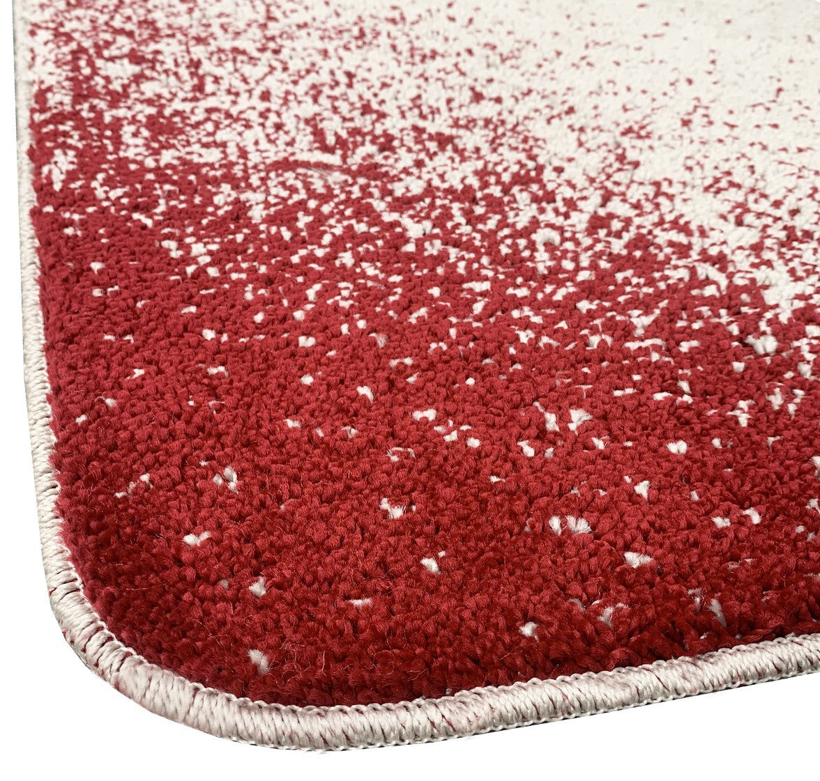 Tappeto Bagno Camera Scendiletto Doccia Vasca Antiscivolo Assorbente Shaggy Soffice IBISCO A Parure 3 Pezzi - Rosso