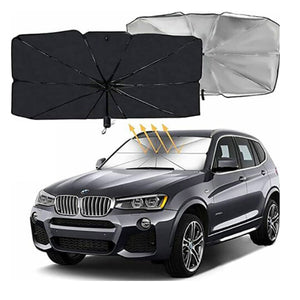 PARASOLE PER AUTO PARABREZZA ANTERIORE PIEGHEVOLE 140X80 CM OMBRELLO PORTATILE