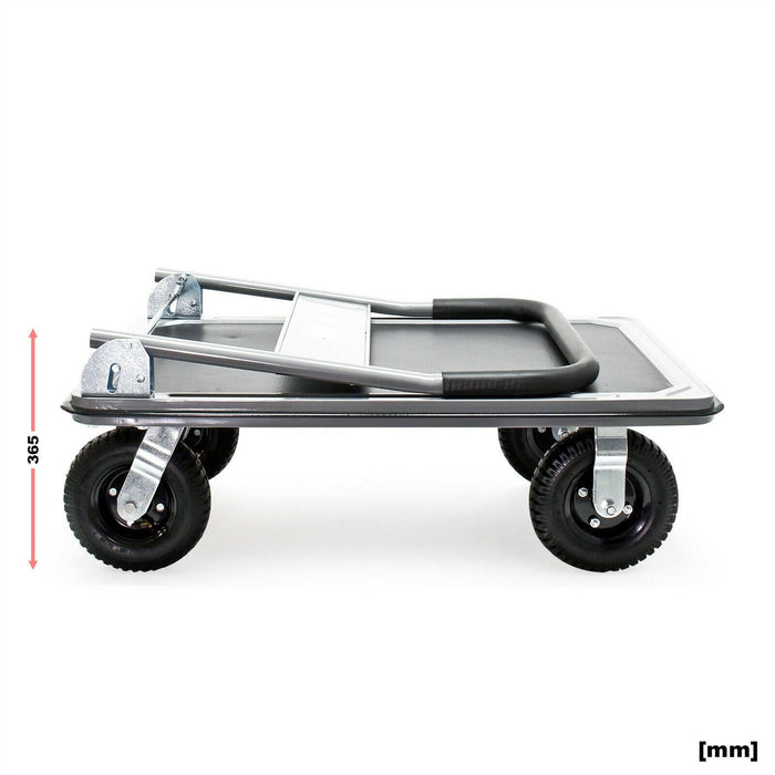 Carrello con piattaforma Carrello pieghevole per movimentazione carichi con pneumatici da 300 kg 16_0002573