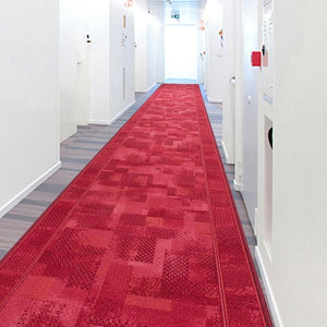 Passatoia Scala Scalinata Ingresso 67x80 Cm Bordata Tappeto Corridoio Gradini Antiscivolo Bordeaux