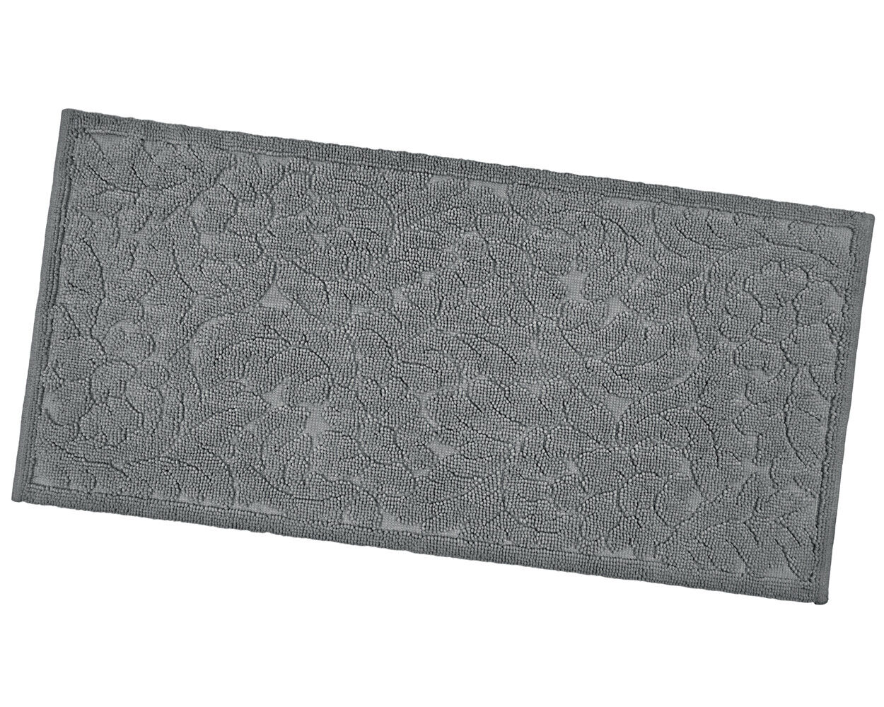 Tappeto Morbido Cotone 53x110 cm Scendiletto Bagno Camera Assorbente Antiscivolo Grigio Scuro