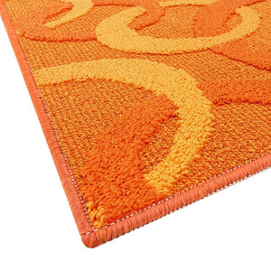 Tappeto Cucina 50x80 Cm Tridimensionale Cerchi 3D Assorbente Morbido Moderno Antiscivolo Arancione