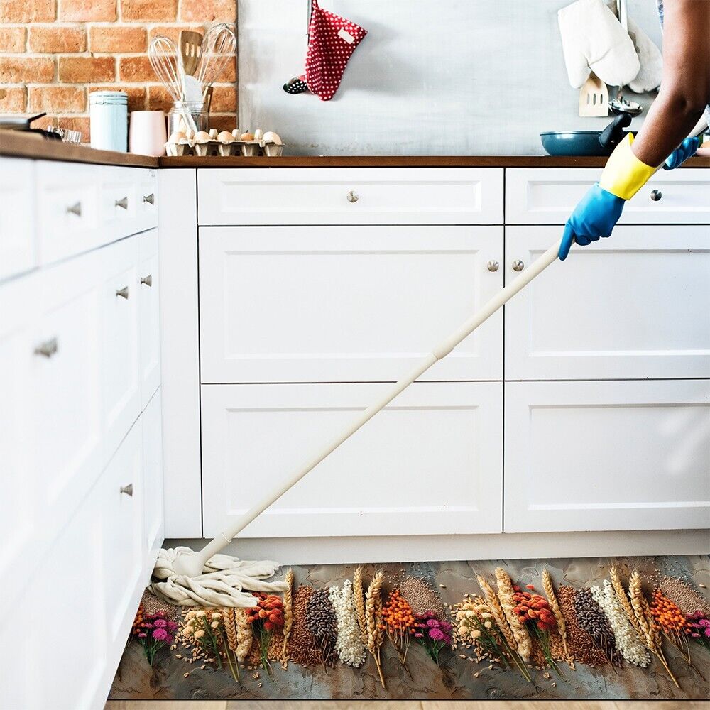 Tappeto Cucina Gomma Pvc 51x300 cm Antimacchia Passatoia Antiscivolo Antisfilo Lavabile Dis_A