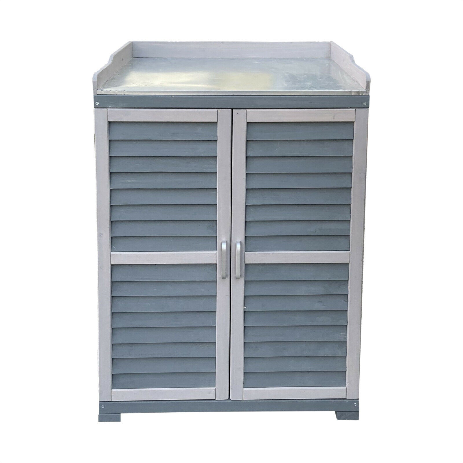 Tavolo da giardino con base e piano di lavoro 99,7 cm grigio 16_0002398