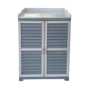 Tavolo da giardino con base e piano di lavoro 99,7 cm grigio 16_0002398