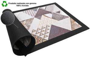 Zerbino Ingresso 40X70 cm Gomma Sostenibile Antiscivolo Pietre Mosaico Maioliche DIS_A