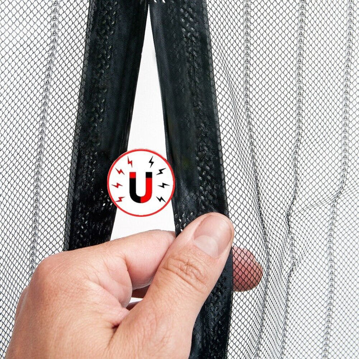 Tenda Zanzariera Magnetica Calamitata 100x160 Cm Nera Universale Porta Finestra Anti Insetti Mosche