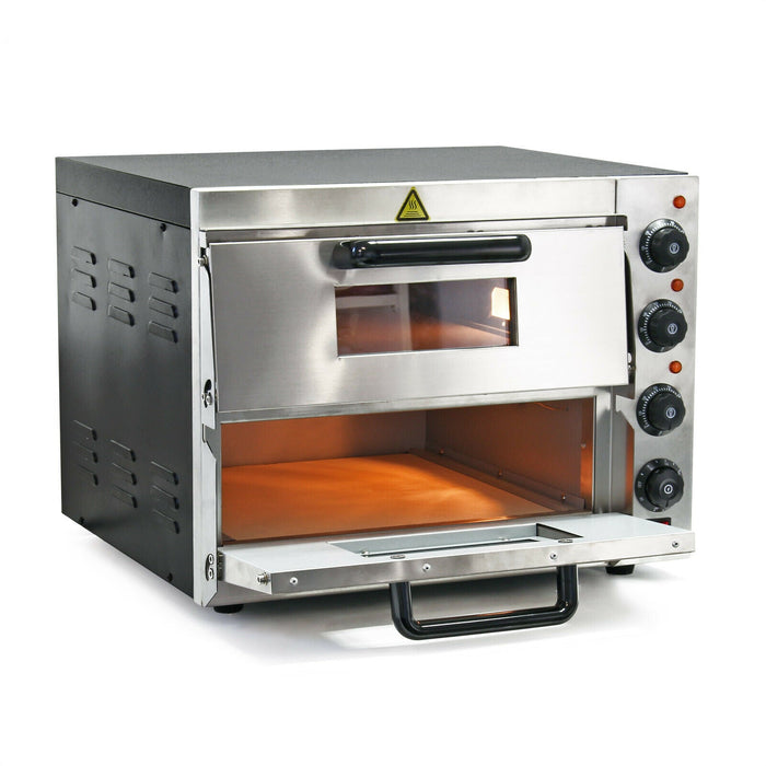 Forno pizza 3000 watt 2 stadi acciaio raffinato alimentare pietra refrattaria per pizza 16_0002440