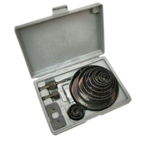 KIT FRESE A TAZZA DA TRAPANO SET 16 PEZZI SEGHE FORA LEGNO PLASTICA CARTONGESSO