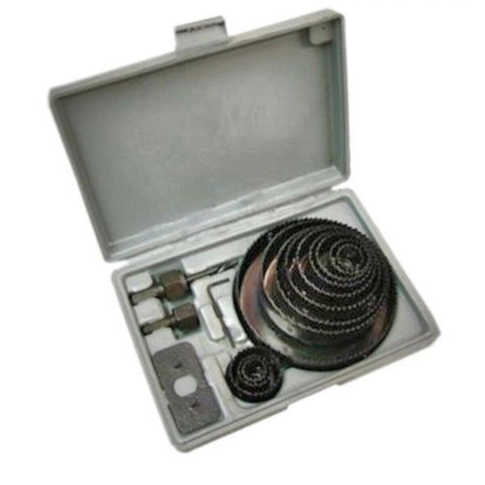 KIT FRESE A TAZZA DA TRAPANO SET 16 PEZZI SEGHE FORA LEGNO PLASTICA CARTONGESSO