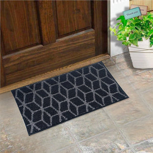 Zerbino Ingresso Interno Esterno Tessuto 3D Antiscivolo Tappeto Casa Assorbente Moderno Nero