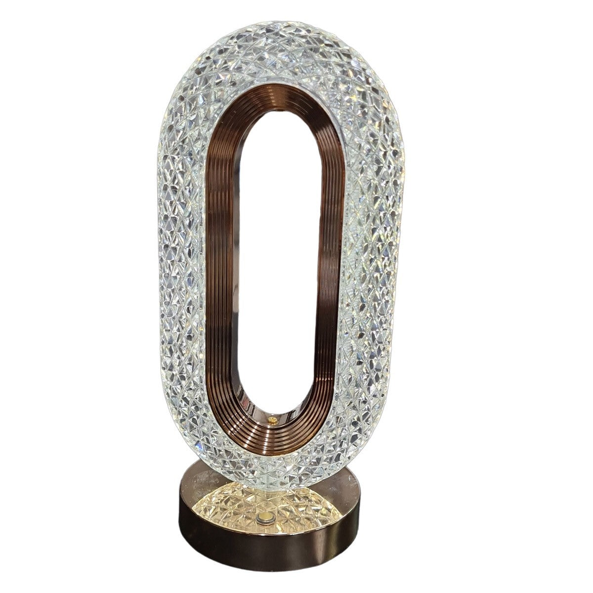 LAMPADA TAVOLO LED RICARICABILE OVALE TIPO CRISTALLO ATMOSFERA DIAMANTE TOUCH 18