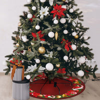 Tappeto Sotto Albero Natale Rotondo 100 Cm Addobbi Decoro Ingresso Natalizio Base Regali Dis C