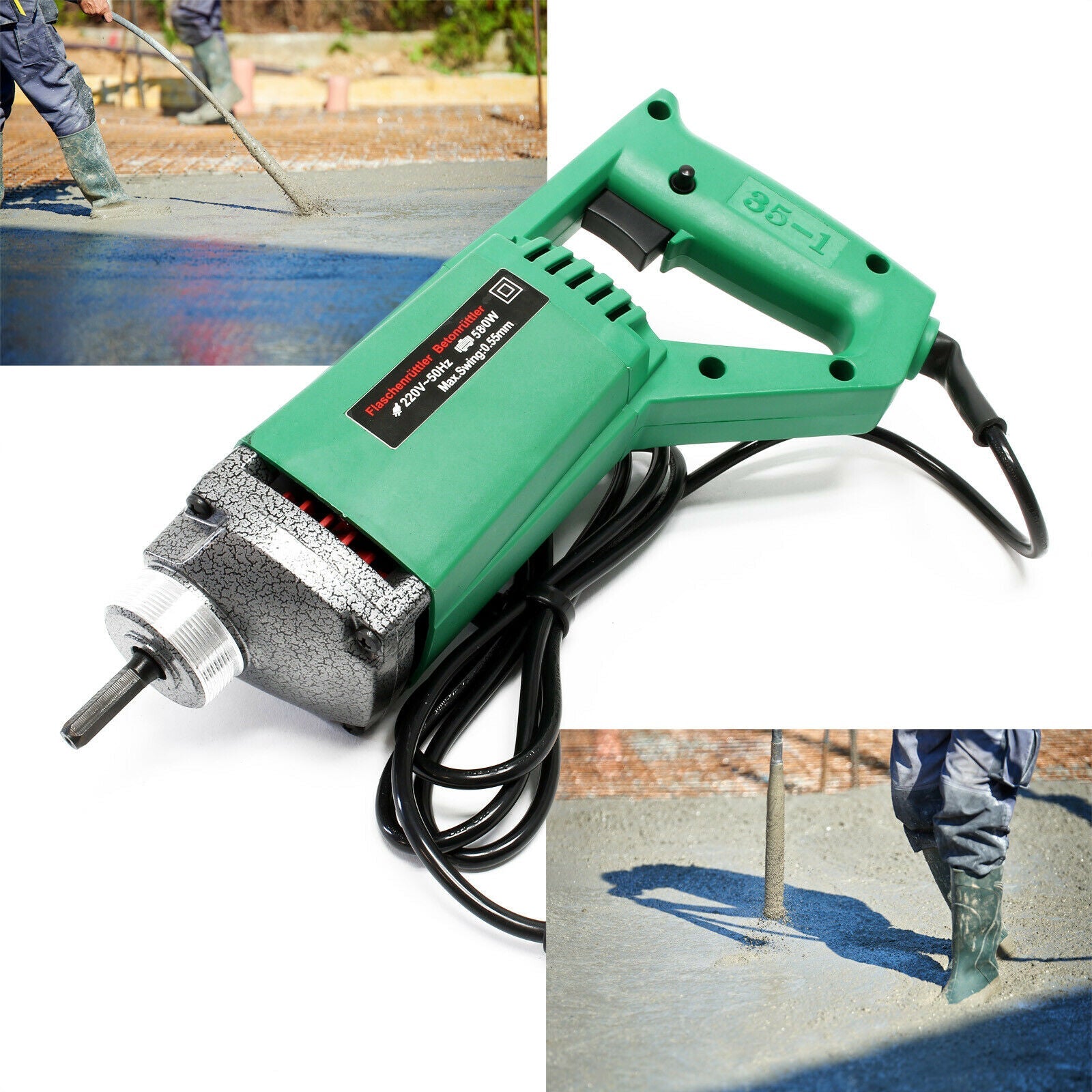 Motovibratore elettrico per calcestruzzo 580 watt 5600 giri/min ago vibrante diametro 35 mm vibratore manuale 16_0002751