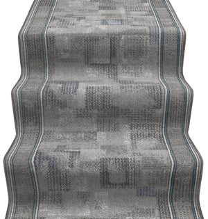 Passatoia Scala Scalinata Ingresso 67x800 Cm Bordata Tappeto Corridoio Gradini Antiscivolo Grigio