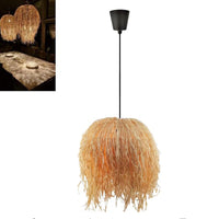 LAMPADARIO A SOSPENSIONE RATTAN NATURALE JUTA INTRECCIATO E27 SPIAGGIA ET-31384