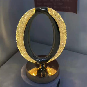 LAMPADA TAVOLO LED RICARICABILE OVALE TIPO CRISTALLO ATMOSFERA DIAMANTE TOUCH