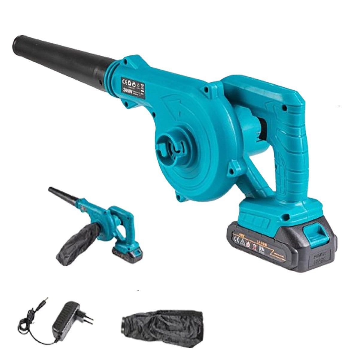 SOFFIATORE BATTERIA PORTATILE 48V BRICOLAGE VELOCITÀ ARIA FOGLIE GIARDINO SACCA