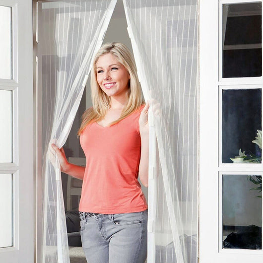 TENDA ZANZARIERA MAGNETICA MAGNETI INSETTI MOSCHE ZANZARE CASA 120X220CM BIANCA
