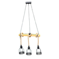 LAMPADARIO SOSPENSIONE VINTAGE E27 CANAPA RETRO COUNTRY LEGNO GABBIA INDUSTRIALE