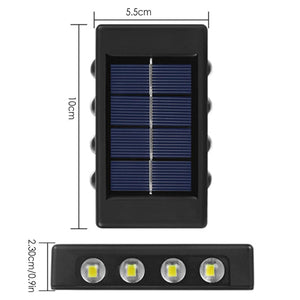 APPLIQUE LAMPADA 8 LED MURO PARETE SOLARE IP65 BIDIREZIONALE GIARDINO TE-B0568