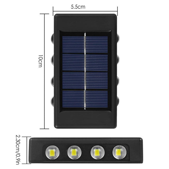 APPLIQUE LAMPADA 8 LED MURO PARETE SOLARE IP65 BIDIREZIONALE GIARDINO TE-B0568