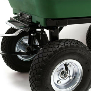 Carrello da giardino manuale capacità 125 litri 350 kg rimorchio ribaltabile carriola 16_0002564