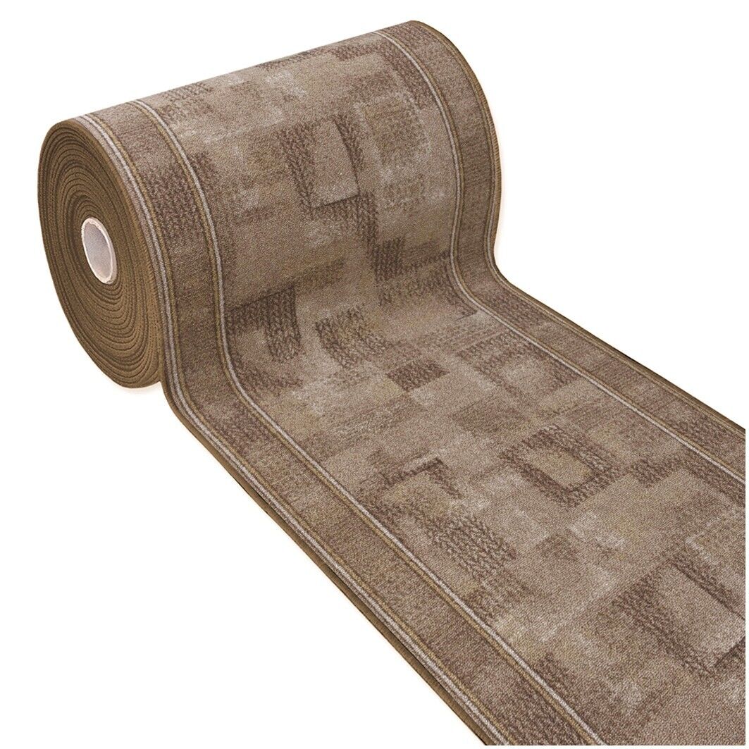 Passatoia Scala Scalinata Ingresso 67x260 Cm Bordata Tappeto Corridoio Gradini Antiscivolo Marrone