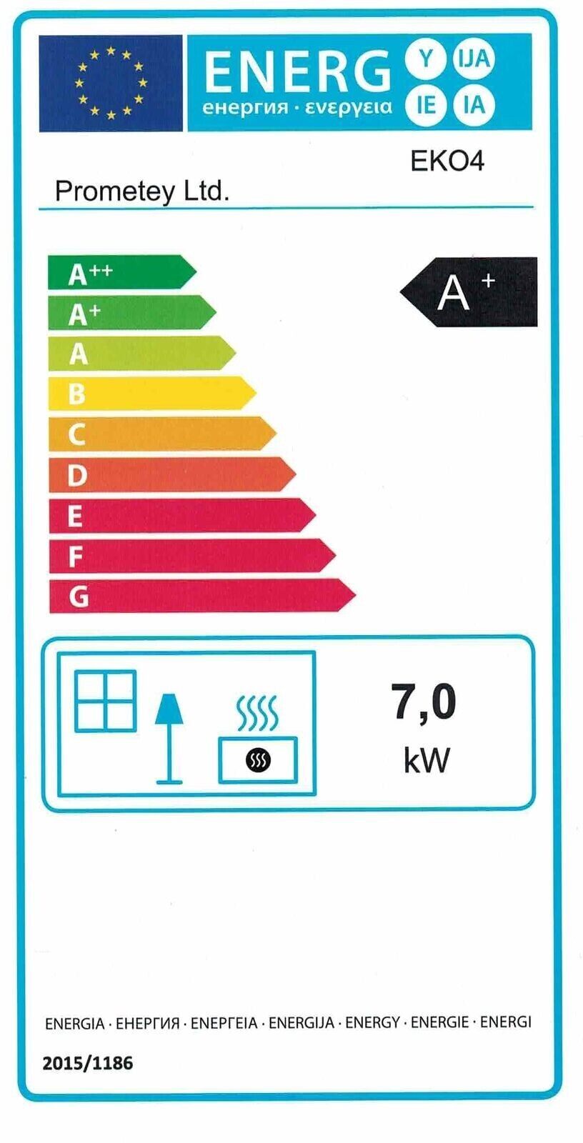 Prometey EKO 4 Stufa a Legna - 7kW [Classe energetica A+]