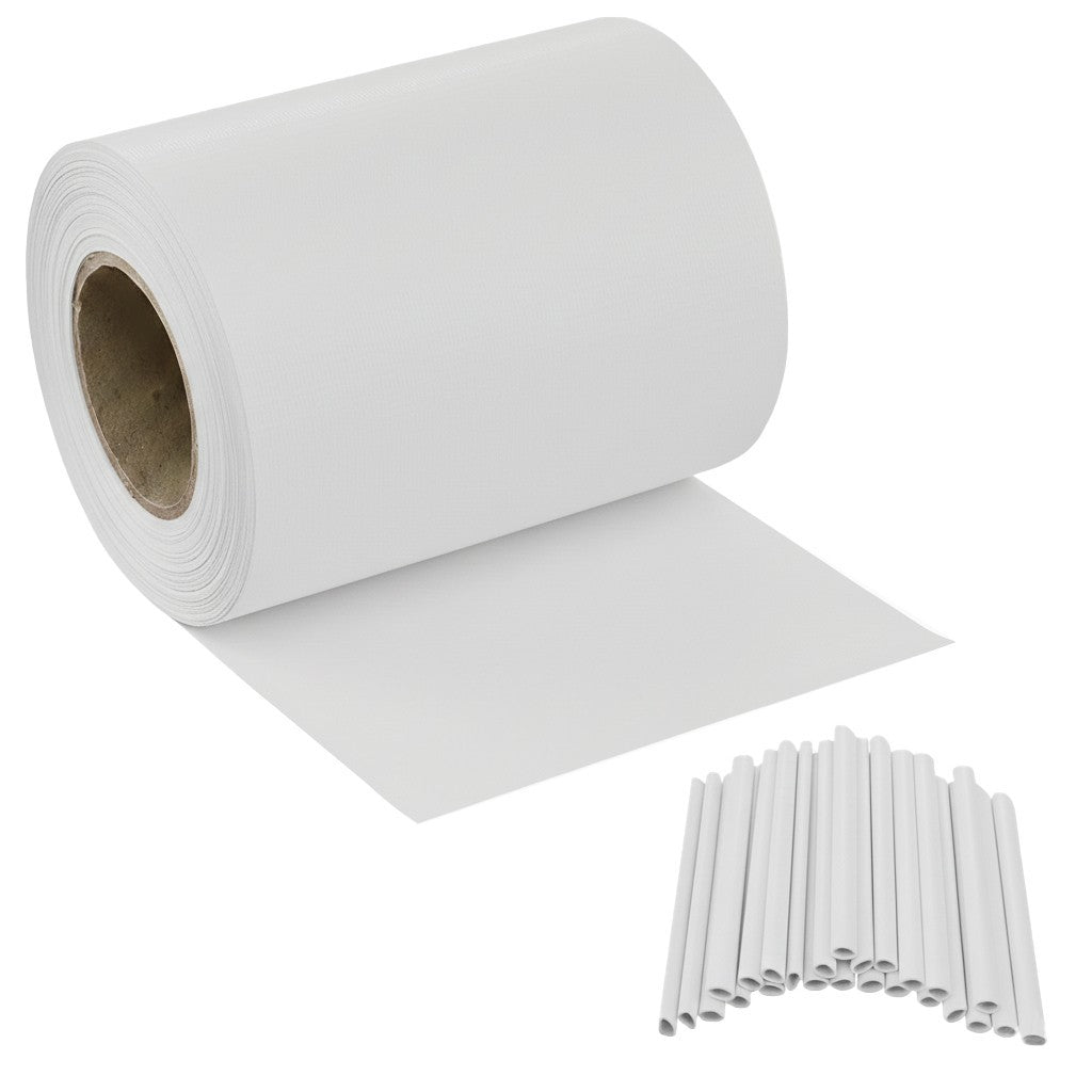 Striscia Banda Frangivista Fasce PVC Rotolo Schermo Privacy Recinzione Balcone Cancello - Bianco