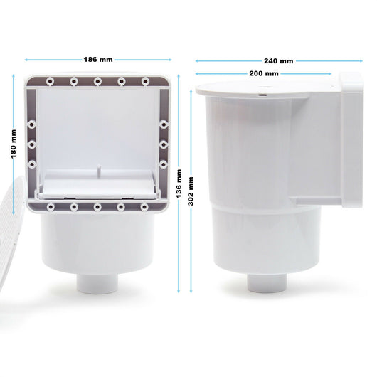 Kit skimmer comprensivo di bocchetta di ingresso per piscina con skimmer integrato per piscina 16_0002768