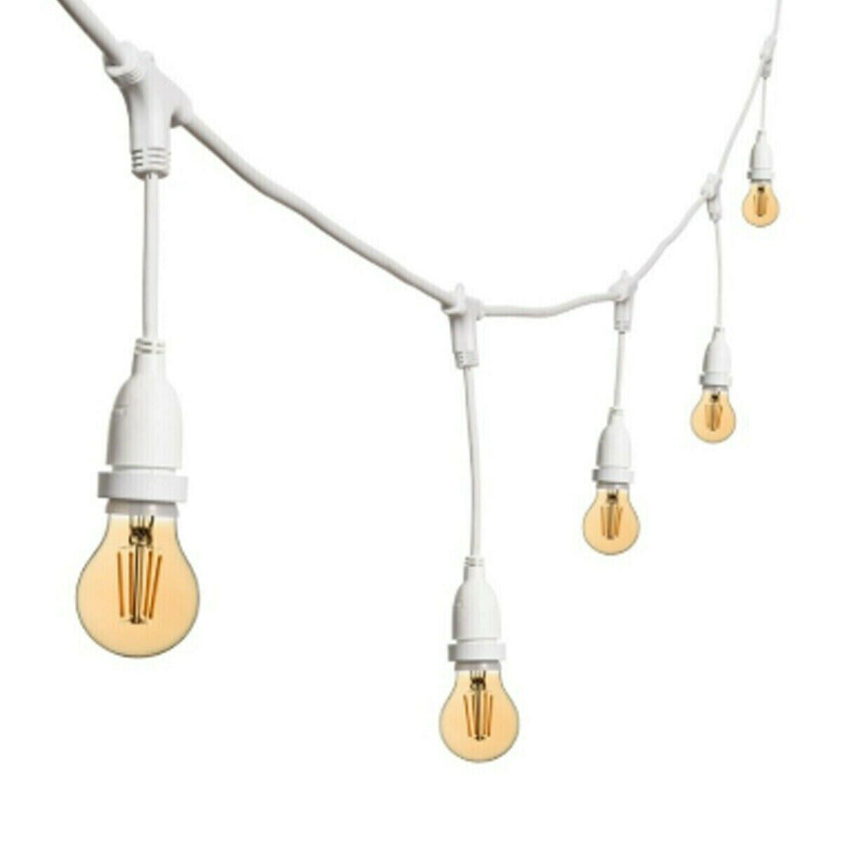 CATENARIA LUCI 10MT 10 PORTALAMPADE E27 BIANCA ALLUNGABILE IP44 INTERNO ESTERNO