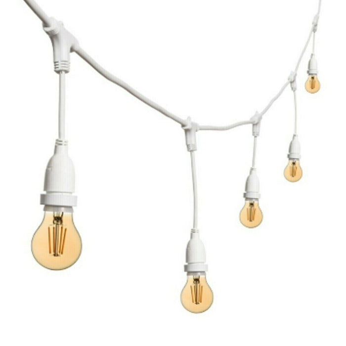 CATENARIA LUCI 10MT 10 PORTALAMPADE E27 BIANCA ALLUNGABILE IP44 INTERNO ESTERNO