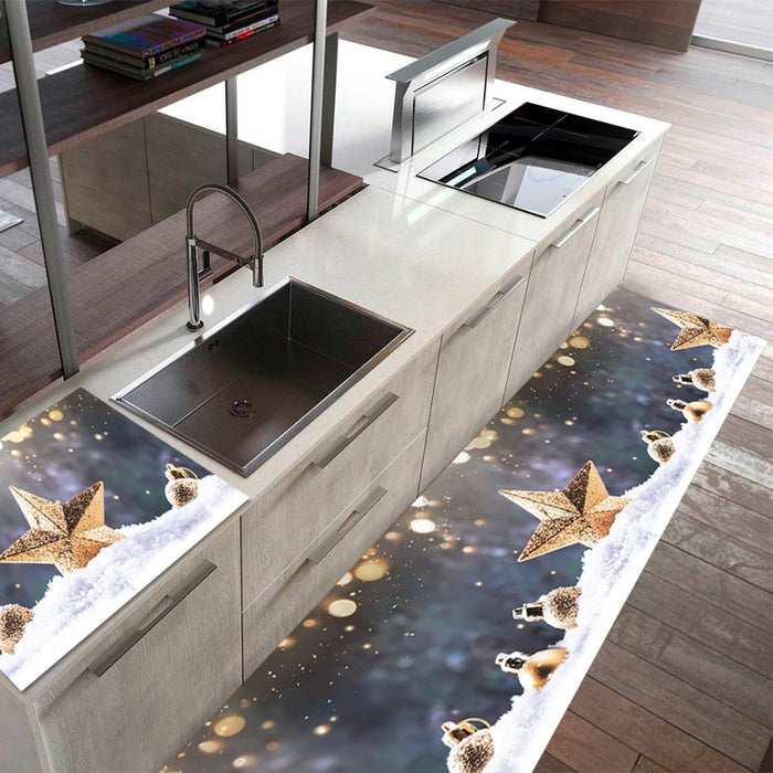 Tappeto Cucina Natale Pvc 51x270 cm Antimacchia Passatoia Antiscivolo Antisfilo Lavabile Dis_ND