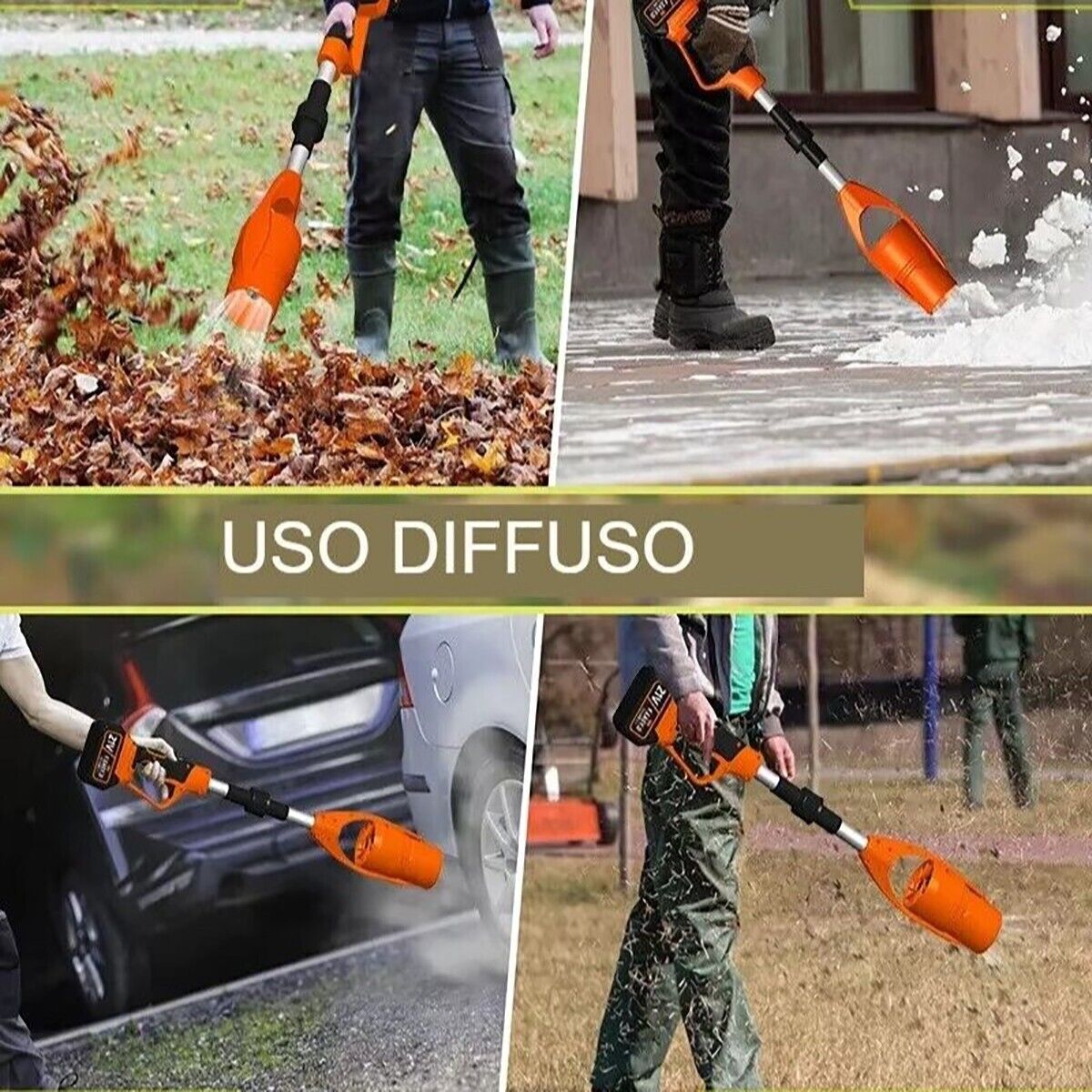 SOFFIATORE PIEGHEVOLE WIRLESS BATTERIA 24V RICARICABILE GIARDINO FOGLIE POTENTE