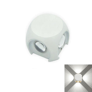 APPLIQUE LED 4 LAMPADA PARETE QUADRATO ESTERNO BIANCO FREDDO 6500K 4W ET-31319