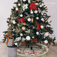 Tappeto Sotto Albero Natale Rotondo 100 Cm Addobbi Decoro Ingresso Natalizio Base Regali Dis A