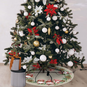 Tappeto Sotto Albero Natale Rotondo 100 Cm Addobbi Decoro Ingresso Natalizio Base Regali Dis A