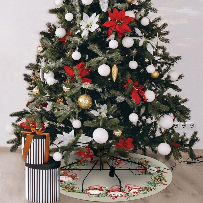 Tappeto Sotto Albero Natale Rotondo 100 Cm Addobbi Decoro Ingresso Natalizio Base Regali Dis A