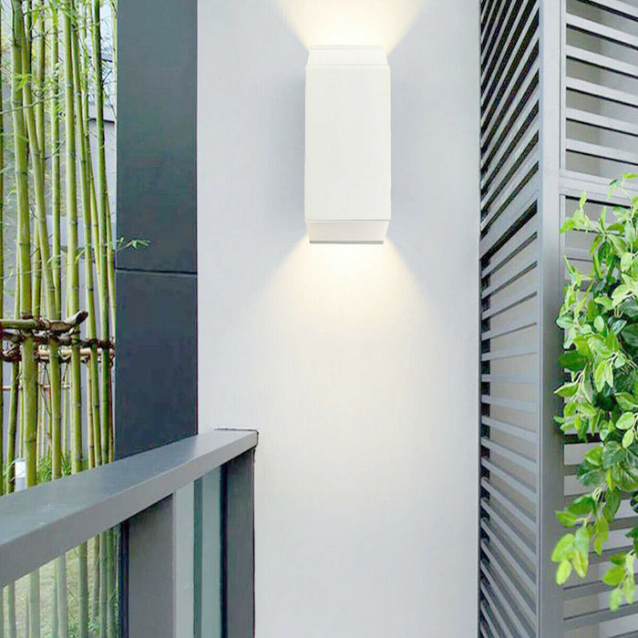 APPLIQUE PARETE LED 6W LAMPADA MURO IP65 MODERNO DOPPIA LUCE NATURALE 4000K